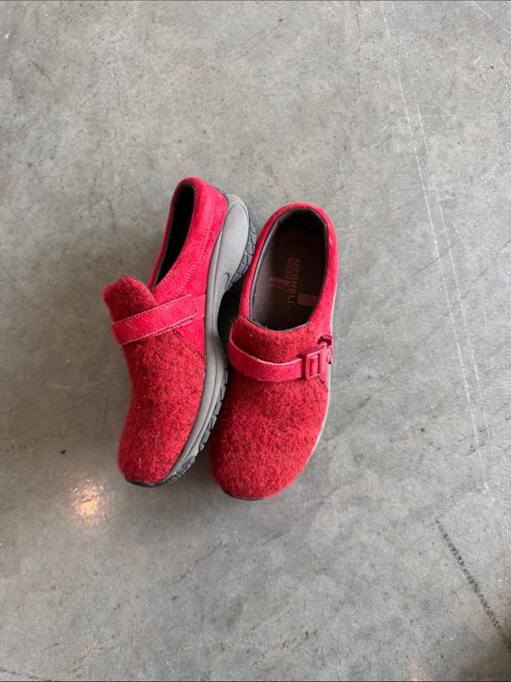 Merrell felted wool slip ons